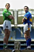10 May 2005; Limerick captain Ollie Moran, left, and Tipperary captain Benny Dunne, who meet in the first game of the Guinness Hurling Championship on Sunday next, at the launch of the 2005 Guinness Hurling Championship. Croke Park, Dublin. Picture credit; Brendan Moran / SPORTSFILE