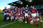 14 May 2005; The Munster team celebrate with the Celtic Cup. Celtic Cup 2004-2005 Final, Munster v Llanelli Scarlets, Lansdowne Road, Dublin. Picture credit; Brendan Moran / SPORTSFILE