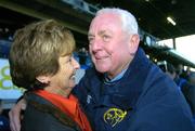 14 May 2005; Munster coach Alan Gaffney celebrates with his wife Lorraine after victory over Llanelli Scarlets. Celtic Cup 2004-2005 Final, Munster v Llanelli Scarlets, Lansdowne Road, Dublin. Picture credit; Brendan Moran / SPORTSFILE