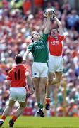 15 May 2005; John Toal, Armagh, fields a high ball ahead of James Sherry, Fermanagh. Bank Of Ireland Ulster Senior Football Championship, Armagh v Fermanagh, St. Tighernach's Park, Clones, Co. Monaghan. Picture credit; Brendan Moran / SPORTSFILE