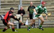 15 May 2005; Fergus McMahon, London, in action against Paddy Hughes, Down. Guinness Ulster Senior Hurling Championship, Down v London, Casement Park, Belfast. Picture credit; Brian Lawless / SPORTSFILE