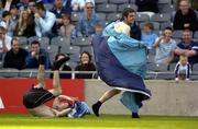 15 May 2005; Two Dublin streakers / supporters run onto the pitch. Bank Of Ireland Leinster Senior Football Championship, Dublin v Longford, Croke Park, Dublin. Picture credit; Damien Eagers / SPORTSFILE