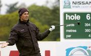18 May 2005; Padraig Harrington reacts to his drive on the 6th tee box during the Nissan Irish Open Golf Championship Pro-Am. Carton House Golf Club, Maynooth, Co. Kildare. Picture credit; Brendan Moran / SPORTSFILE