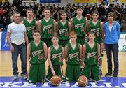 22 January 2014; The Calasanctius College team. All-Ireland Schools Cup U16A Boys Final, Calasanctius College, Oranmore, Co. Galway v St Joseph's Patrician College, Nun's Island, Co. Galway. National Basketball Arena, Tallaght, Co. Dublin. Picture credit: David Maher / SPORTSFILE