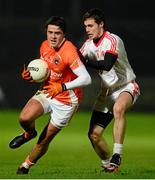 15 January 2014; Stefan Campbell, Armagh, in action against Shay McGuigan, Tyrone. Power NI Dr. McKenna Cup, Section A, Round 3, Tyrone v Armagh, Healy Park, Omagh, Co. Tyrone. Picture credit: Oliver McVeigh / SPORTSFILE