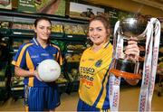 24 January 2014; Pictured at the launch of the 2014 TESCO Homegrown Ladies National Football League are, Niamh Ward, right, Roscommon, and Lucy Mulhall, Wicklow. The League gets underway on Sunday February 2nd with 30 counties competing in 4 Divisions. There are 7 rounds with the top 4 teams in each division proceeding to the semi finals and the bottom team being relegated. The Division 1,2 and 3 finals take place in Parnell Park on May 10th and will be televised live on TG4. Tesco, Clarehall, Dublin. Picture credit: David Maher / SPORTSFILE