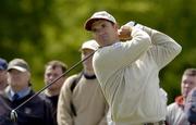 20 May 2005; Padraig Harrington watches his tee shot from the 8th tee box during the second round of the Nissan Irish Open Golf Championship. Carton House Golf Club, Maynooth, Co. Kildare. Picture credit; Matt Browne / SPORTSFILE