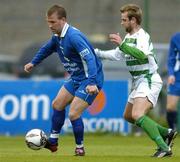 20 May 2005; Alan Reynolds, Waterford United, in action against Lee Feeney, Shamrock Rovers. eircom League, Premier Division, Shamrock Rovers v Waterford United, Dalymount Park, Dublin. Picture credit; David Maher / SPORTSFILE