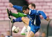 20 May 2005; David Breen, Waterford United, in action against Trevor Molloy, Shamrock Rovers. eircom League, Premier Division, Shamrock Rovers v Waterford United, Dalymount Park, Dublin. Picture credit; David Maher / SPORTSFILE
