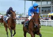 21 May 2005; Dubawi, with Frankie Dettori up, on their way to winning the Boylesports Irish 2,000 Guineas ahead of second place Oratorio, with Kieran Fallon up. Curragh Racecourse, Co. Kildare. Picture credit; David Maher / SPORTSFILE