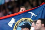 21 May 2005; A Linfield supporter during the game. Setanta Cup Final, Shelbourne v Linfield, Tolka Park, Dublin. Picture credit; David Maher / SPORTSFILE