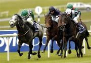 22 May 2005; Grey Swallow, left, with Pat Smullen up, on their way to winning the Tattersalls Gold Cup from second place Bago, 3, with theirry Gillet and third place Ace with Kieran Fallon, centre. Curragh Racecourse, Co. Kildare. Picture credit; Matt Browne / SPORTSFILE