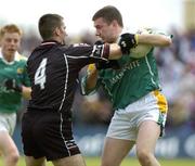 22 May 2005; James Glancy, Leitrim, in action against Brendan Philips, Sligo. Bank of Ireland Connacht Senior Football Championship, Leitrim v Sligo, O'Moore Park, Carrick-on-Shannon, Co. Leitrim. Picture credit; Damien Eagers / SPORTSFILE