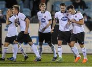 24 January 2014; Dundalk's Richie Towell, right, celebrates with teammates after scoring his side's first goal. Pre-Season Friendly, Dundalk v Barnsley, Oriel Park, Dundalk, Co. Louth. Photo by Sportsfile