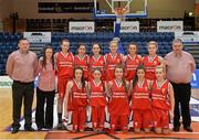 25 January 2014; The Singleton SuperValu Brunell team. Basketball Ireland Women's U18 National Cup Final, Singleton SuperValu Brunell, Cork v Team Boardwalk Bar & Grill Glanmire, Cork. National Basketball Arena, Tallaght, Co. Dublin. Photo by Sportsfile