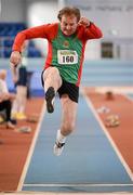 25 January 2014; Martin Peyton, Mayo A.C., competing in the M6 Mens Long Jump during in the Woodie’s DIY Master Indoor Championships of Ireland. Athlone Institute of Technology Arena, Athlone, Co. Westmeath. Picture credit: Barry Cregg / SPORTSFILE