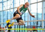 25 January 2014; Frankie Stewart, Derry City Track Club A.C., Co. Derry, competing in the M9 Mens High Jump during the Woodie’s DIY Master Indoor Championships of Ireland. Athlone Institute of Technology Arena, Athlone, Co. Westmeath. Picture credit: Barry Cregg / SPORTSFILE