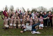 25 January 2014; Tullow players and management celebrate after winning the Leinster League Division 2 Final. Leinster Rugby Women's Finals Day, Mullingar RFC v Tullow RFC, Edenderry RFC, Edenderry, Co. Offaly. Picture credit: Matt Browne / SPORTSFILE