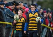 25 January 2014; Young Munster ballboys Jake Connolly, with a punctured football, left, and Ronan Gallery during the game. Ulster Bank League, Division 1A, Young Munster v Clontarf, Tom Clifford Park, Limerick. Picture credit: Diarmuid Greene / SPORTSFILE