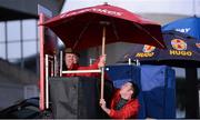 26 January 2014; Bookmakers Ciaran Skelly, left, and Robert Ryan, setup their stall ahead of the days races. Leopardstown Racecourse, Leopardstown, Co. Dublin. Picture credit: Barry Cregg / SPORTSFILE