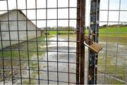 26 January 2014; The entrance to the pitch remains locked after the game was called off due to an unplayable pitch. Waterford Crystal Cup, Semi-Final, Tipperary v University of Limerick. McDonagh Park, Nenagh, Co. Tipperary. Picture credit: Pat Murphy / SPORTSFILE