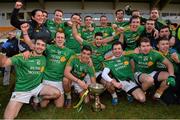 26 January 2014; Leitrim players and management celebrate at the end of the game. FBD League, Final, Leitrim v Roscommon. Páirc Sean Mac Diarmada, Carrick on Shannon, Co. Leitrim. Picture credit: David Maher / SPORTSFILE