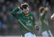 26 January 2014; David Dalton, Meath, reacts to a missed goal chance during the second half. Bord na Mona O'Byrne Cup, Final, Kildare v Meath. St Conleth's Park, Newbridge, Co. Kildare. Picture credit: Brendan Moran / SPORTSFILE
