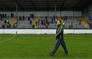 26 January 2014; Meath manager Mick O'Dowd makes his way down the pitch before the game. Bord na Mona O'Byrne Cup, Final, Kildare v Meath. St Conleth's Park, Newbridge, Co. Kildare. Picture credit: Brendan Moran / SPORTSFILE