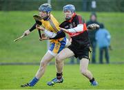 26 January 2014; Shane O'Donnell, UCC, in action against David McInerney, Clare. Waterford Crystal Cup Semi-Final, Clare v University College Cork. Sixmilebridge, Co. Clare. Picture credit: Diarmuid Greene / SPORTSFILE