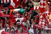 25 May 2005; Liverpool supporters cheer on their team before the start of the game. UEFA Champions League Final, Liverpool v AC Milan, Atatürk Olympic Stadium, Istanbul, Turkey. Picture credit; David Maher / SPORTSFILE