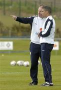 27 May 2005; Republic of Ireland manager Brian Kerr in conversation with coach Chris Hughton, right, during squad training. Malahide FC, Malahide, Dublin. Picture credit; Pat Murphy / SPORTSFILE