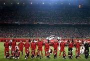 25 May 2005; Liverpool players line up before the start of the game. UEFA Champions League Final, Liverpool v AC Milan, Ataturk Olympic Stadium, Istanbul, Turkey. Picture credit; David Maher / SPORTSFILE