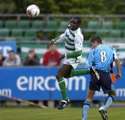 27 May 2005; Mark Rutherford, Shamrock Rovers, in action against Gary Dicker, UCD. eircom League, Premier Division, UCD v Shamrock Rovers, Belfield Park, UCD, Dublin. Picture credit; Damien Eagers / SPORTSFILE