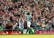29 May 2005; Jackie McNamara, Celtic XI, waves to the supporters at the end of the game. Jackie McNamara Testimonial, Celtic XI v Republic of Ireland XI, Celtic Park, Glasgow, Scotland. Picture credit; David Maher / SPORTSFILE