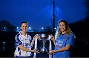 27 January 2014; The TESCO Homegrown Ladies National Football League gets underway this weekend at venues throughout the country. Monaghan's Sharon Courtney, left, and Dublin's Sinead Finnegan are photographed at the Mary McAleese Bridge in Drogheda ahead of their TESCO Homegrown National Football League Round 1 meeting on Sunday at Aughnamullen, Co. Monaghan, at 2pm. Full fixture information can be found on www.ladiesgaelic.ie. Drogheda, Co. Louth. Photo by Sportsfile