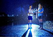 27 January 2014; The TESCO Homegrown Ladies National Football League gets underway this weekend at venues throughout the country. Monaghan's Sharon Courtney, left, and Dublin's Sinead Finnegan are photographed at the Mary McAleese Bridge in Drogheda ahead of their TESCO Homegrown National Football League Round 1 meeting on Sunday at Aughnamullen, Co. Monaghan, at 2pm. Full fixture information can be found on www.ladiesgaelic.ie. Drogheda, Co. Louth. Photo by Sportsfile