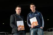 27 January 2014; Former Armagh footballer Oisin McConville, left, and Offaly footballer Niall McNamee at the launch of the GAA/GPA Gambling Guidelines. Croke Park, Dublin. Picture credit: David Maher / SPORTSFILE