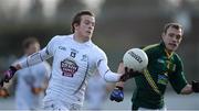 26 January 2014; Paddy Brophy, Kildare, in action against Caolan Young, Meath. Bord na Mona O'Byrne Cup, Final, Kildare v Meath. St Conleth's Park, Newbridge, Co. Kildare. Picture credit: Brendan Moran / SPORTSFILE