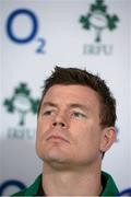 28 January 2014; Ireland's Brian O'Driscoll during a press conference ahead of their opening RBS Six Nations Rugby Championship game against Scotland on Sunday. Ireland Rugby Press Conference, Carton House, Maynooth, Co. Kildare. Picture credit: Barry Cregg / SPORTSFILE