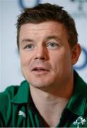 28 January 2014; Ireland's Brian O'Driscoll speaking to the media during a press conference ahead of their opening RBS Six Nations Rugby Championship game against Scotland on Sunday. Ireland Rugby Press Conference, Carton House, Maynooth, Co. Kildare. Picture credit: Barry Cregg / SPORTSFILE