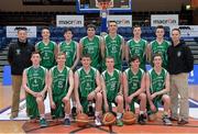 28 January 2014; The St Malachys squad. All-Ireland Schools Cup U19A Boys Final, St Malachys v Presentation College Bray, National Basketball Arena, Tallaght, Co. Dublin. Photo by Sportsfile