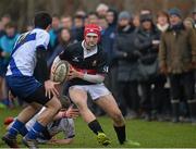 28 January 2014; Johnny Burns, The High School, in action against Doug Burns, St. Andrew's College. Fr. Godfrey Cup, Semi-Final, St. Andrew's College v The High School, Ballycorus, Kiltiernan, Co. Dublin. Picture credit: David Maher / SPORTSFILE