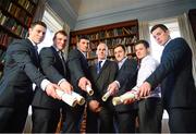 29 January 2014; Leinster Rugby Academy today presented this year's graduates Jordi Murphy, Martin Moore, John Cooney, Jack O'Connell, Ben Marshall, Darren Hudson, Sam Coghlan Murray and Noel Reid with their Diploma in Professional Rugby. Pictured at the presentation of awards are Girvan Dempsey, Academy Manager, centre, with graduates, from left, John Cooney, Jack O'Connell, Ben Marshall, Darren Hudson, Sam Coghlan Murray and Noel Reid. Leinster Rugby Academy Graduation, RDS, Ballsbridge, Dublin. Picture credit: Pat Murphy / SPORTSFILE