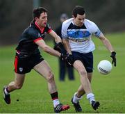 29 January 2014; Caolan O'Boyle, UUJ, in action against Killian Brady, IT Sligo. Irish Daily Mail Sigerson Cup, 1st Round, UUJ v IT Sligo, University of Ulster, Jordanstown, Co. Antrim. Picture credit: Oliver McVeigh / SPORTSFILE