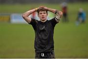 29 January 2014; Alan Tynan, Cistercian College, Roscrea, after the final whistle. Beauchamps Leinster Schools Senior Cup, 1st Round, Newbridge College v Cistercian College, Roscrea. Carlow RFC, Co. Carlow. Picture credit: Matt Browne / SPORTSFILE