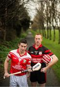 30 January 2014; #TheToughest – Eddie McCloskey, left, Loughgiel Shamrocks, and Edward Coady, Mount Leinster Rangers, are pictured in advance of their side's AIB GAA Club Championship Semi-Final in Páirc Esler, Newry, on the 8th February at 3pm. The winners will advance to the final of the toughest competition of them all on March 17th in Croke Park. For exclusive content and to see why the AIB Club Championships is the ‘toughest of them all’ follow us @AIB_GAA and #theToughest. Clanna Gael GAA, Ringsend, Dublin. Picture credit: Brendan Moran / SPORTSFILE