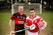 30 January 2014; #TheToughest – Edward Coady, left, Mount Leinster Rangers, and Eddie McCloskey, Loughgiel Shamrocks, are pictured in advance of their side's AIB GAA Club Championship Semi-Final in Páirc Esler, Newry, on the 8th February at 3pm. The winners will advance to the final of the toughest competition of them all on March 17th in Croke Park. For exclusive content and to see why the AIB Club Championships is the ‘toughest of them all’ follow us @AIB_GAA and #theToughest. Clanna Gael GAA, Ringsend, Dublin. Picture credit: Brendan Moran / SPORTSFILE