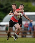 30 January 2014; Jamie McAleese, Glenstal Abbey, is tackled by David O'Mahony, Ard Scoil Rís. SEAT Munster Schools Senior Cup, 1st Round, Ard Scoil Rís v Glenstal Abbey, Old Crescent RFC, Rosbrien, Limerick. Picture credit: Diarmuid Greene / SPORTSFILE