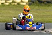 28 May 2005; Johnny McGee, Rush, Co. Dublin, in action during the final stage of the Red Bull High King of Karting event. Athboy Karting Track, Athboy, Co. Meath. Picture credit; Matt Browne / SPORTSFILE