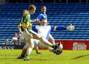 29 May 2005; Colm Cooper, Kerry, shoots the ball past Tipperary goalkeeper Paul Fitzgerald to score his sides second goal. Bank of Ireland Munster Senior Football Championship, Tipperary v Kerry, Semple Stadium, Thurles, Co. Tipperary. Picture credit; Brendan Moran / SPORTSFILE